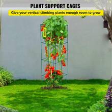 Sturdy 5Pack Steel Tomato Plant Support Cage 3.8FT Green For Garden Use - Green - View 3