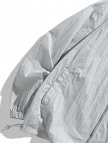 Women's Lightweight Casual Short Windbreaker - Grey - View 4