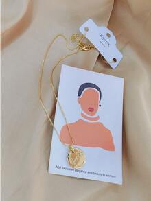 Charm Necklace With Round Rhinestone Pendant Zodiac Symbol Decoration - SONG NGƯ - Xem 4