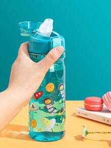 1pc 600ml Leakproof Plastic Water Bottle Fitness Sports Water Bottle With Strap For Office, Gym, Outdoor Sports