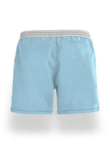 Shorts de verano para hombre con cintura con cordón, bolsillos laterales, de secado rápido, forro de malla, con estampado de patrón, diseño gráfico 3D a contraste de gaviota, casuales y de moda para la playa y vacaciones