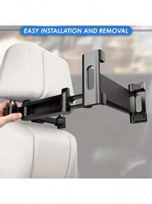 Soporte para tableta en el apoyacabezas del auto - Soporte ajustable para tableta en el asiento trasero, artículos esenciales para viajes por carretera de niños, adecuado para tabletas de 4.7 a 11 pulgadas