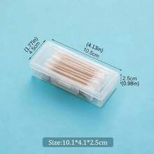 1/4 件便携式透明旅行小物品收纳盒、浴室收纳盒、棉签盒、粘牙签分类盒、防尘收纳盒