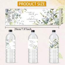 10pcs/Set Green Floral & Plant Themed Water Bottle Labels, Green Plant & Floral Blessing Pattern Water Bottle Stickers, Suitable For Decoration On Drinks, Cans, Cups For Birthdays, Showers, Engagements, Picnics, Weddings, Gift Packaging