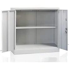 MMT Furniture Steel Storage Cabinet - 2 Door Lockable Filing Cabinet - Metal Storage Cupboard For Home Office Documents Files Kitchen Pantry Utility And Garage - Grey Small - Grey - View 7