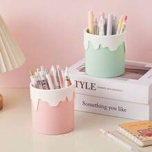 1pc Ice Cream Shaped Desk Organizer, Suitable For Desktop Decor And Stationery Storage - Multicolor - View 2