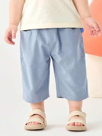 mini bala Boys' Summer Cotton-Like Breathable Soft Loose Tapered Pants