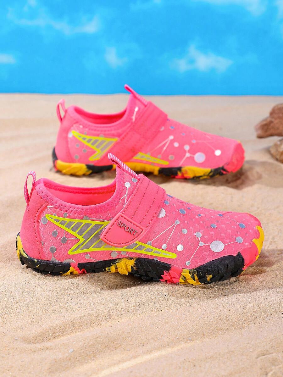 Giày đi nước chân trần Unisex cho trẻ em, nhẹ, chống trượt, nhanh khô, dùng cho bãi biển, bơi lội, đi bộ đường dài, tập yoga - Màu Hồng Tươi - Xem 1