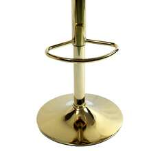 Taburete de Bar Giratorio con Respaldo de Terciopelo Rosa y Reposapies Dorado, Altura Ajustable 65-80 cm - Rosa Fucsia - Ver 5