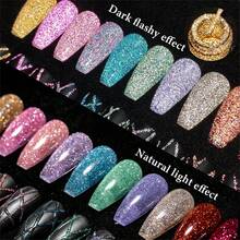 Mtssii 3pcs Reflective Glitter Nail Polish Set, Gold, Silver, Pink Spider Line UV Gel, Super Shiny French Line Graffiti Stripe DIY French Nail Art Design Gel Set, Removable Nail Polish Gel, Home Salon Gift For Women - 彩色 - 查看 5