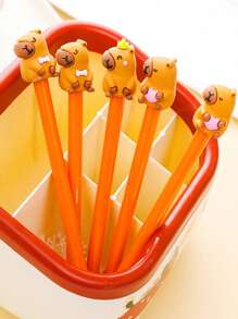 2pcs/24pcs Capybara Shaped Creative Ball-Point Pen, 0.5mm Black Ink, Ideal Gift For Back To School, Graduation, Teachers' Day, Office, School Writing