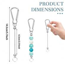 7pcs Beaded Keychain, Best DIY Gift, Zinc Alloy Metal Keyring, Modern Beaded Craft, Great For Friends, Lovers, And Family - Gourd Beaded Buckle - View 2