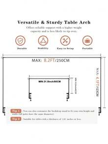 Adjustable Over The Table Rod Stand With Clamps Black/Gold Metal Table Arch For Wedding Birthday Party Anniversary Decoration Over The Table Rod Stand With Clamps, Adjustable Table Arch Flower Table Arch Stand Balloon Flower Arch Frame For Weddings - Multicolor - View 11