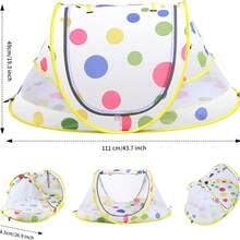 Lettino da viaggio pieghevole Pop Up portatile peso ultraleggero Baby Beach Tent Lettino per neonati zanzariera da viaggio letto includono coperta prevenire la penetrazione di urina Peach Skin Velvet 111 * 68,5 * 49cm