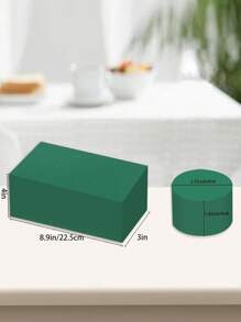 2pcs Square Or Round Floral Foam Bricks, Suitable For Fresh And Artificial Flower Arranging, Dry And Wet Flower Foam, Applicable For Wedding, Aisle Decor, Party Decoration And Florist