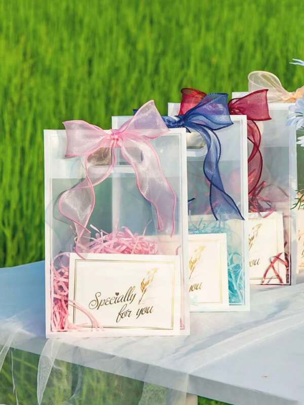 1/5/10/20/30 pièces Sacs cadeaux en plastique mat transparent, imperméables, anti-poussière, résistants à la déchirure, convenant pour les bonbons, les cosmétiques, l'emballage de bijoux, la Saint-Valentin, les mariages, les cadeaux de demoiselle d'honneur, les magasins de bijoux, les sacs pour faveurs de mariage, les sacs cadeaux, les sacs de courses pour vêtements, les sacs cadeaux réutilisables, les sacs pour dames en forme de cœur pour la Saint-Valentin