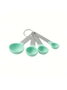 8pcs/Set Stainless Steel Handled Multi-Functional Plastic Measuring Spoons, Measuring Cups, Scaled Measuring Spoons Set, Cooking And Baking Tool, Essential Kitchen Gadgets For Home And School