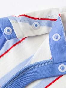 mini bala Overall Shorts Set Short Sleeve Boys' And Girls' Baby Boy Skin-Friendly Breathable Cute Summer - Gray Blue - View 4