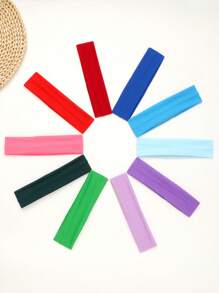 10 bucăți bentite elastice unisex pentru păr lung/scurt, țesătură moale pentru cap casual pentru yoga, alergare, antrenament, potrivite pentru yoga zilnică, jogging, fitness, culoare solidă, poliester, toate anotimpurile