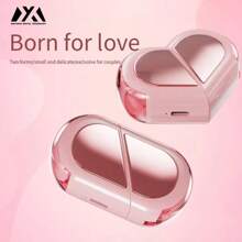MEIYIXING DIGITAL TECHNOLOGY Innovative Dual-Function Integrated Rotating Mini Heart-Shaped Wireless Headphones - Suitable For Sports And Travel, Stereo Headphones, Compact And Portable. Equipped With Wireless 5.4 Technology And USB Charging Case