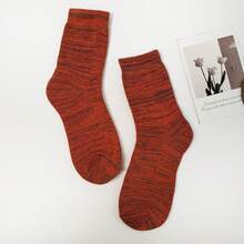 KIT 6-12 Pairs Women's Thick, Warm, Mixed Color, Calf-Length, Terry Socks, Size 34-40 - 6 pares - 查看 6