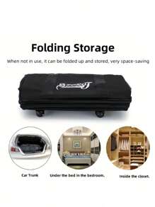 1 Pc Large Capacity Foldable Wheeled Travel Bag, Collapsible Portable Luggage Bag, Rolling Travel Duffel, 3-Layer Expandable Foldable Airport Checked Bag - Water Repellent, Backpack Style, Lettering Print Design - Suitable For Travel, Airport Check-In, Moving, Camping And Outdoor Activities