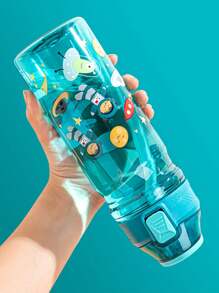 1pc 600ml Leakproof Plastic Water Bottle Fitness Sports Water Bottle With Strap For Office, Gym, Outdoor Sports
