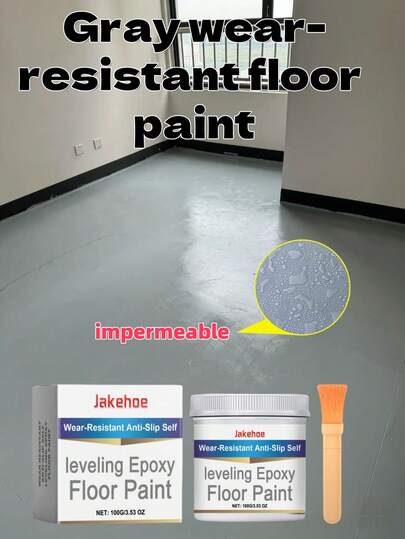 100g Pintura gris resistente para pisos, duradera, de larga duración, protectora, hermosa y resistente al desgaste, pintura impermeable y de secado rápido para garajes, talleres, almacenes, etc., alta eficiencia constructiva, pintura para pisos