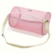 1 pezzo Borsa a tracolla monospalla con scomparti, borsa a tracolla in rete, borsa da viaggio di grande capacità per articoli da toeletta e cosmetici, colore nero, regalo di Natale