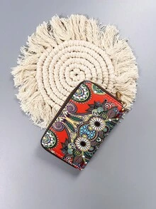 Red Pattern Card Holder Multifunctional Card Slots Organizer Waterproof Material Student ID Card Bus Pass Name Card Storage Pouch Large Capacity Anti-Theft Gift For Women Card Wallet Wallet Mini Wallet Purse Wallet