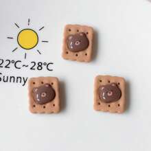 10pcs Cookie, Donut, Coffee, Bear Magnet Decorations For Refrigerator, Dishwasher, Cabinet In Bedroom, Living Room, Kitchen, Dining Room, Office Whiteboard, Fun Birthday Gift, Party Decor Stickers