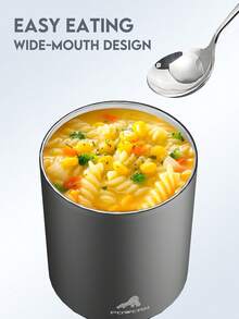 32 盎司不鏽鋼真空隔熱保溫食品罐 | 適用於熱食和冷食的保溫瓶，成人寬口防漏湯保溫瓶，10 小時保溫和 16 小時保冷，防漏食品罐，適用於學校辦公室旅行、廚房、聖誕禮物 - 黑色 - 查看 5