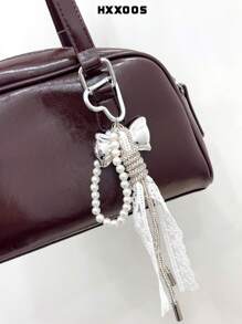 HXXOOS 1 Peça Charm de Bolsa Laço de Couro Gótico Y2K - Chaveiro Fofo Pendente para Bolsas, Mochilas, Carros, Presente DIY para Meninas e Mulheres