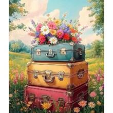 1pc Diy Painting By Numbers For Adults River Flower Road Coloring By Numbers Landscape Wall Art Home Decors 40x50cm/16x20inch Without Frame