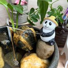 1pc Frog Fishing Statue - Outdoor Garden Pond Decor, Indoor Living Room Balcony Office Desk Decoration, Birthday Party Thanksgiving Halloween Christmas New Year Celebration Decoration Gift