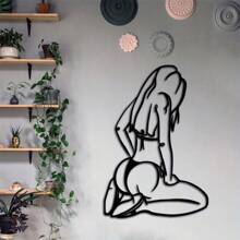 One Art Deco - Style Geometric Metal Wall Mural, A Minimalist - Line Iron Wall Mural And An Elegant Hanging Ornament. Measuring 10.71" X 15.75", It's Suitable For Decorating Homes, Patios And Balconies. It's An Excellent Gift For New Homeowners. Suitable For Modern Home Decoration