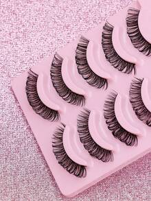 20/10/7/5/1 Paar D-Curl wählbare natürliche falsche Wimpern, flauschig, weich, dramatisch, 3D-Nerz-Wimpern, lange, verwischte Wimpernhaare, unordentlich, mehrschichtige kurze dicke Fake-Wimpern-Verlängerung in Großpackung, Make-up Produkte für Hochzeit und Party - Natürliche Wimpern - Übersicht 10