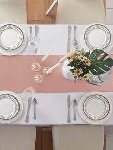 1 件 28*275 厘米纯色桌旗/围巾，派对餐桌装饰