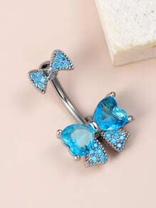 1 pièce Anneau de nombril en acier inoxydable 316 avec un joli nœud rose en zirconium. Bijou de piercing corporel doux et délicat, idéal pour un port quotidien avec plusieurs options de couleurs