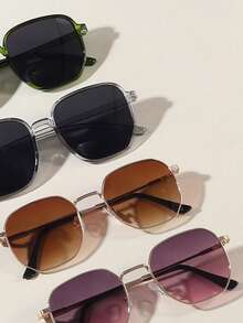 4pcs Square & Round PC Metal Outdoor Fashion Glasses, Fashion & Suitable For Daily Use - 4 Pairs Of Multi-color - View 2