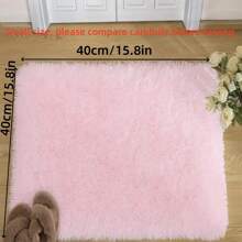 1 Pc Plush Pink Rug, Solid Color Simple Style, Living Room Floor Mat, Bedroom Rug, Large Size Comfortable Non-Slip Floor Mat, Hallway Entrance Rug Gifts Birthday Graduation