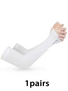 1/2/3/4 Pairs Ladies UV Protection Arm Sleeves, Cooling Compression Tattoo Cap Sleeve For Work, Cycling, Fishing, Halloween, Winter, Casual Plain Colors