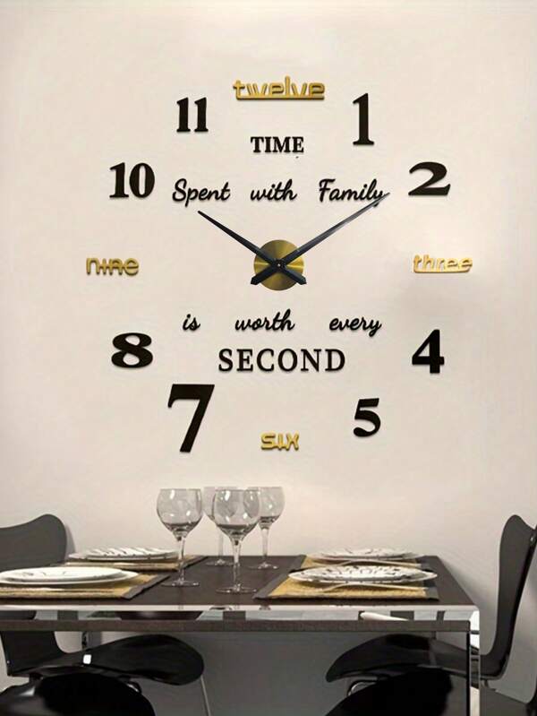 1 Pc, Large DIY Wall Clock, 3D Mirror Acrylic Digital Proportion Large-Sized Mixed Color Clock, Silent Wall Clock, Living Room, Bedroom, Apartment, Office, Home Wall Clock Decoration Frameless Wall Clock. Room Decor Clock Wall Bedroom Decor Dormitory Decor Back To School
