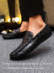 Men's Loafers New Casual Moccasins Slip-On Slouchy Shoes Round Toe Leather Shoes Simple Casual Canvas Shoes Black Formal Shoes Flat Sneakers
