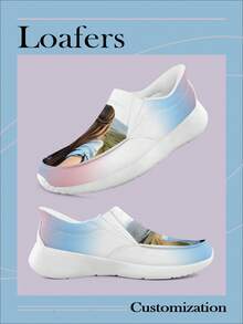 定制宽版女式乐福鞋休闲船鞋，轻松步行的运动鞋，适合女士时尚平底鞋，舒适休闲，适合所有季节