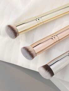 Foundation Concealer Brush, Angled Professional Contour Makeup Brush Soft Dense For Liquid Cream Powder Makeup, Flawless Blending & Coverage, Champagne Gold - Multicolor - View 2