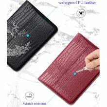 Custom Lettered Crocodile-Patterned PU Leather Laptop Case For Air 13 13.3 15.4-Inch Pro Retina, Envelope Sleeve With Stand, Unisex, Kawaii Y2K Minimalist, Business Casual - Pink - View 3