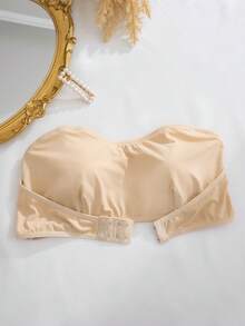 1pc Women's Strapless Seamless Front-Clasp Comfortable Bra - Apricot - View 4