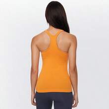 Yoga Racerback Tank Top For Women With Built In Bra,Women's Padded Sports Bra Fitness Workout Running Shirts - 杏色 - 查看 7