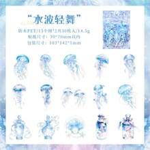 30pcs/Pack Ocean Waltz Jellyfish Scrapbooking Stickers, Premium Diary/Planner Sticker Sheets